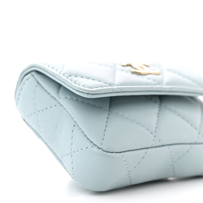 Chanel Lambskin Quilted Pearl Chain Belt Bag Light Blue 10 of 11