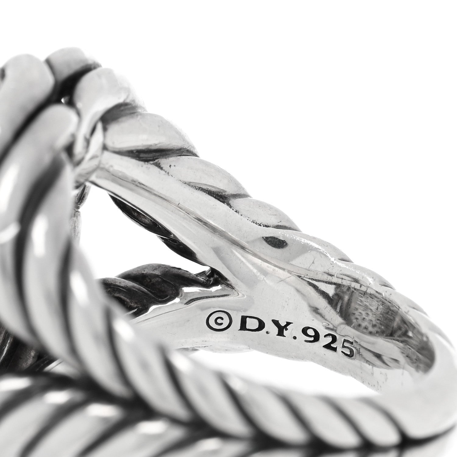 David Yurman Sterling Silver Diamond 16mm Large Labyrinth Ring 54 7 4 of 4