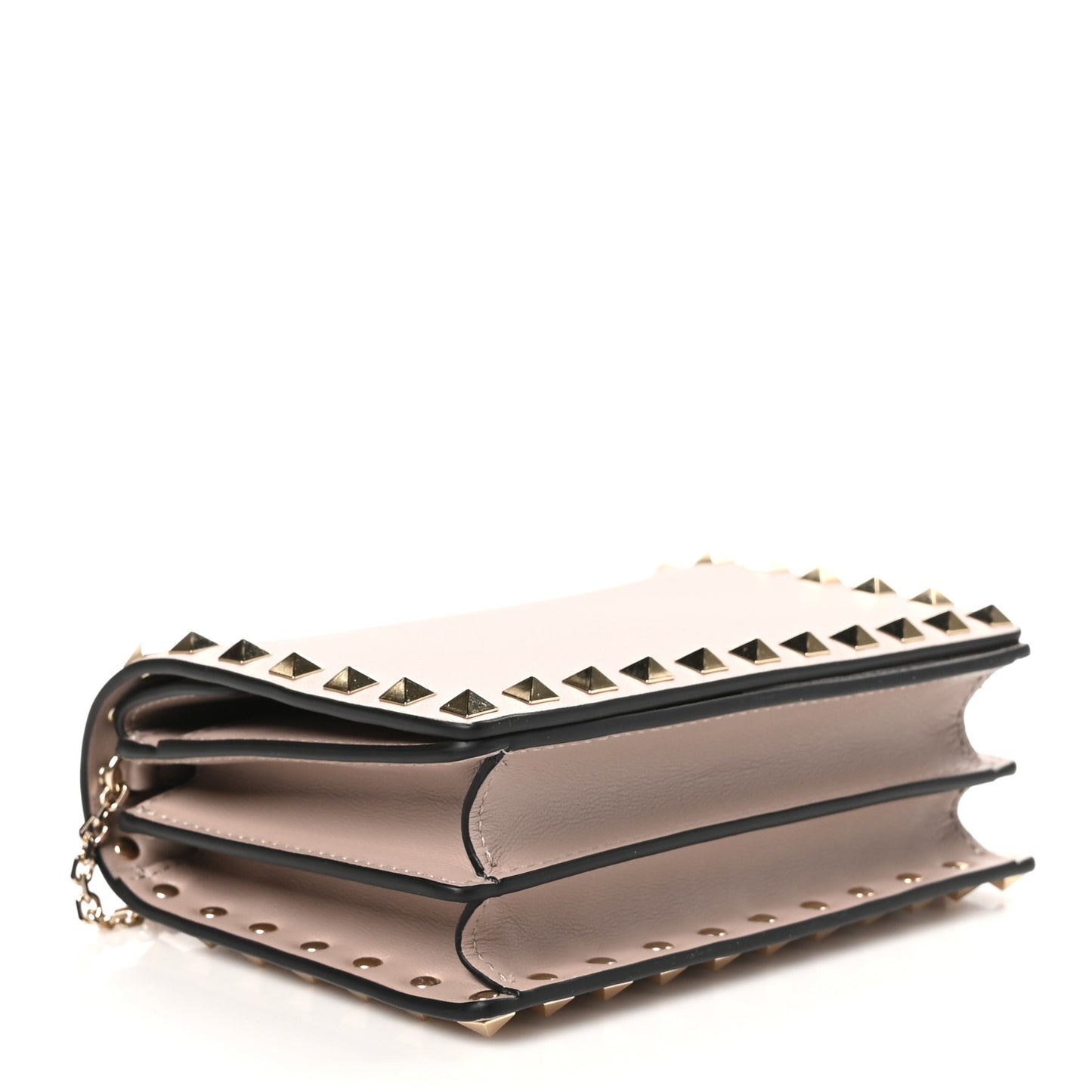 Vitello Rockstud Wallet on Chain Poudre