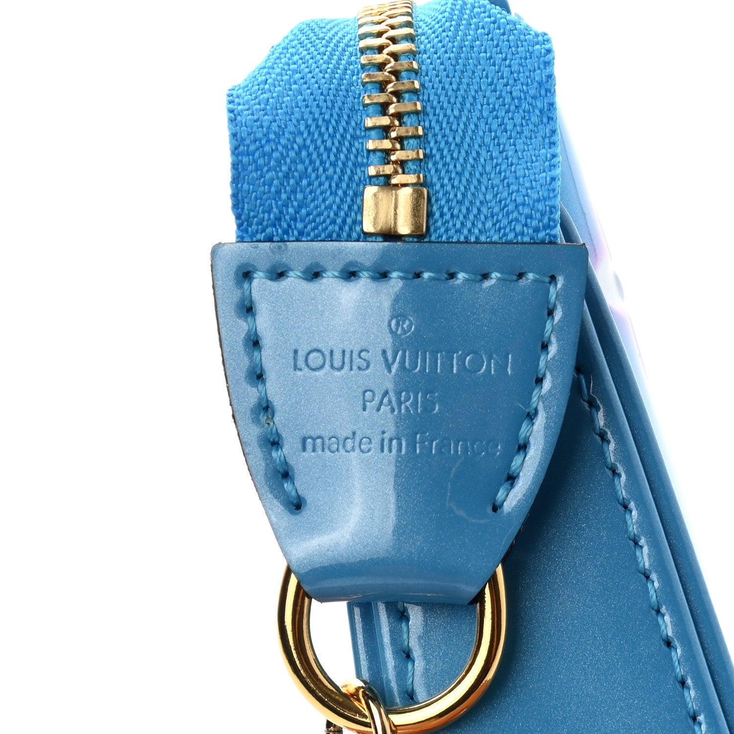 Louis Vuitton Vernis Valentine Mini Pochette Accessories Baby Blue Neon 6 of 8