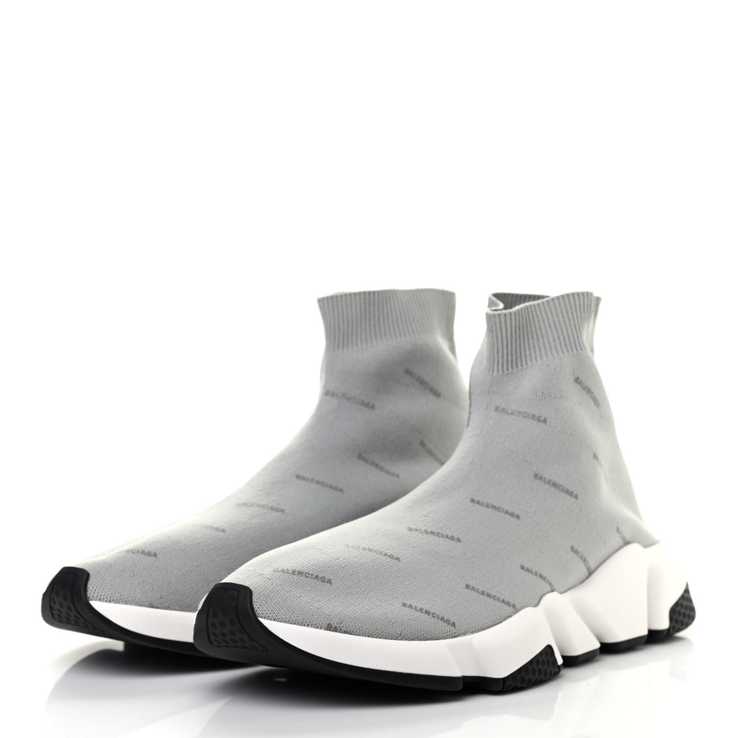 Neoprene Knit Allover Logo Mens Speed Sneakers 43 Grey