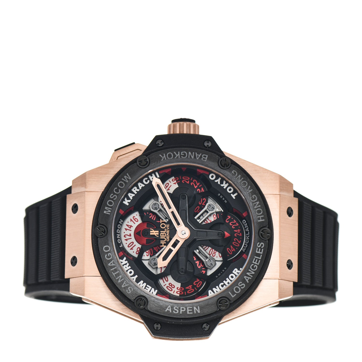 Hublot 18K Rose Gold Ceramic Rubber 48mm Big Bang King Power GMT Worldtime Automatic Watch Black 771.OM.1170.RX 2 of 4