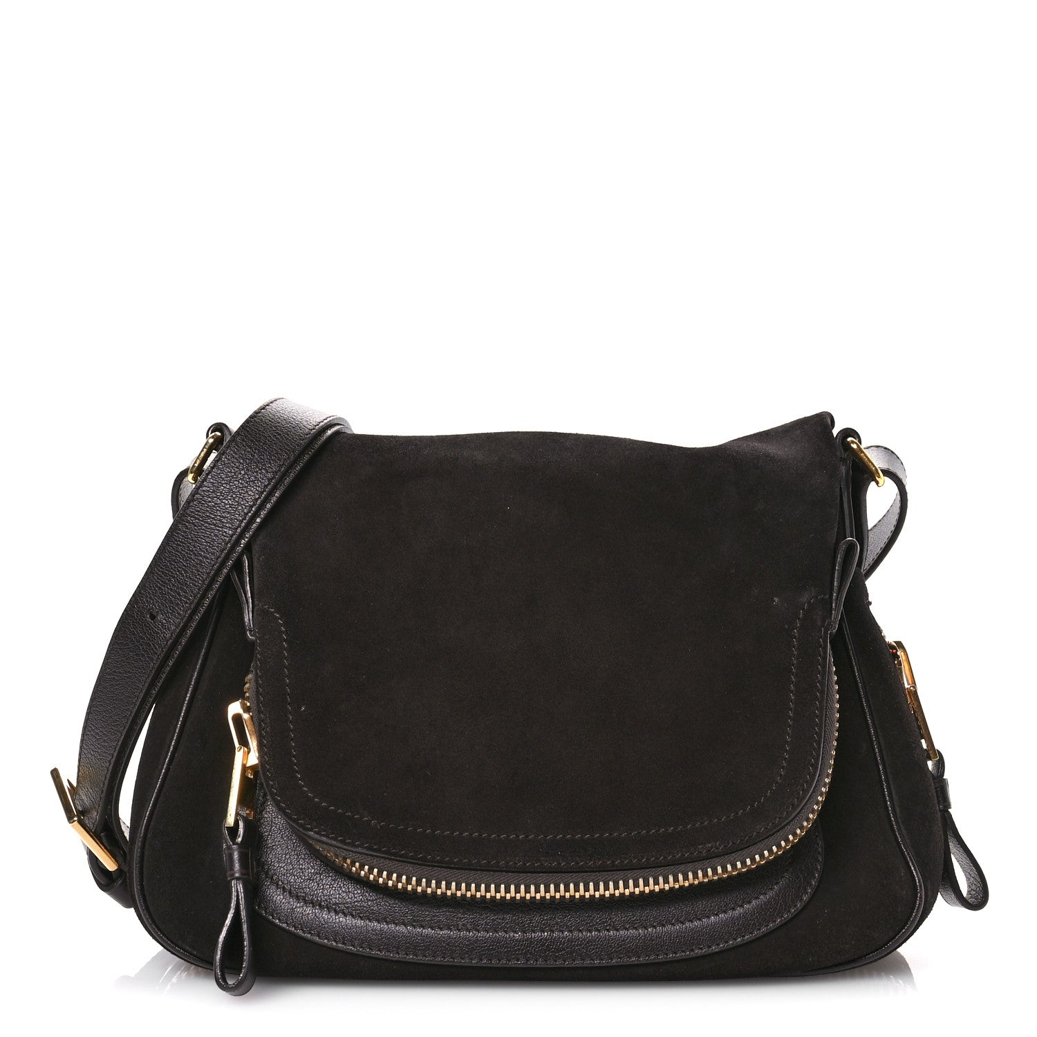 Tom Ford Suede Calfskin Jennifer Crossbody Brown 1 of 15