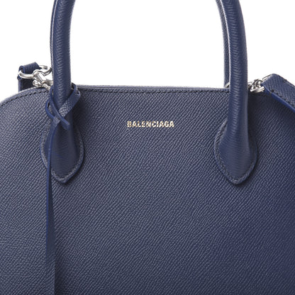 Balenciaga Signature Grained Calfskin Logo S Ville Top Handle Bag Bleu Canopee White 8 of 8