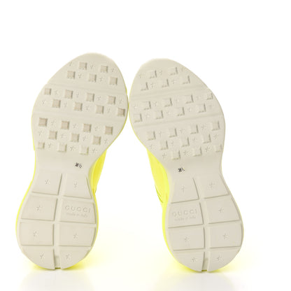 Gucci Calfskin Womens Rhyton Sneakers 38.5 Fluo Yellow 6 of 14