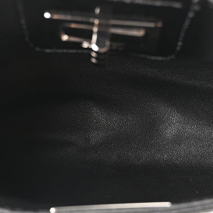 Chanel Patent Mademoiselle Lock Convertible Wrist Clutch Bag Black 4 of 10