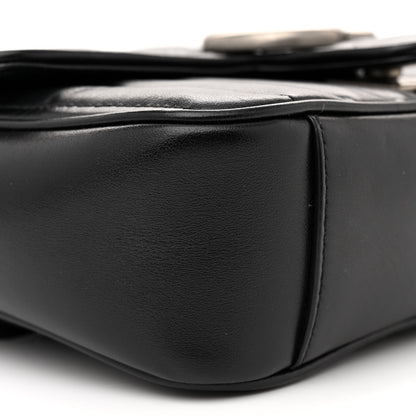 Gucci Calfskin Matelasse Aria Mini GG Marmont Shoulder Bag Black 9 of 11