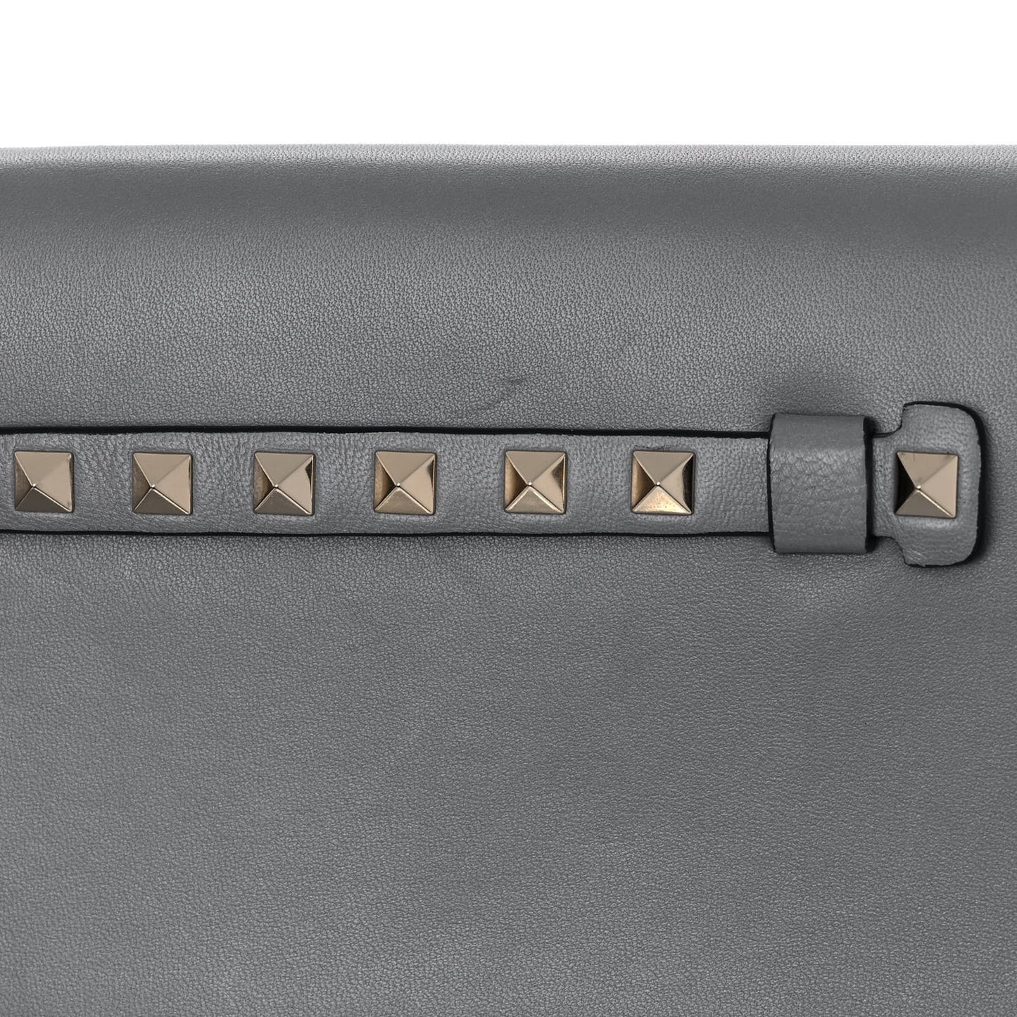 Nappa Rockstud Wristlet Clutch Light Stone