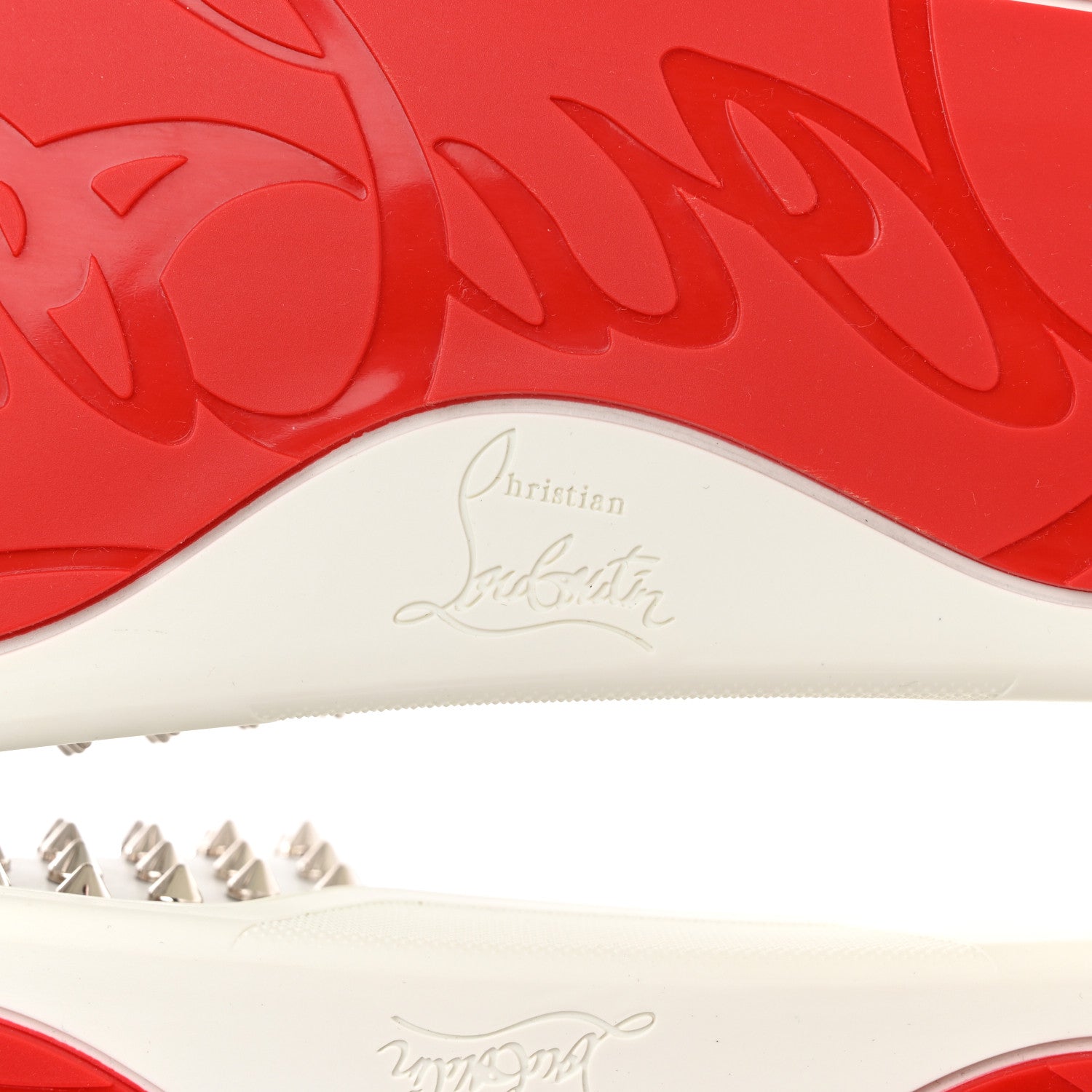 Christian Louboutin Calfskin Donna Studded Pool Fun Platform Flat Slide Sandals 41 White 7 of 11