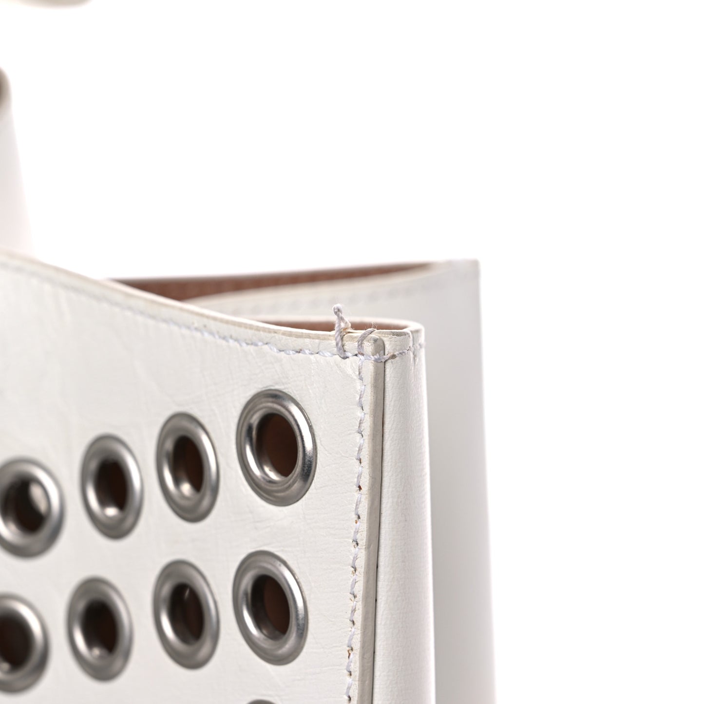 Calfskin Grommet Rose-Marie 28 Bag White