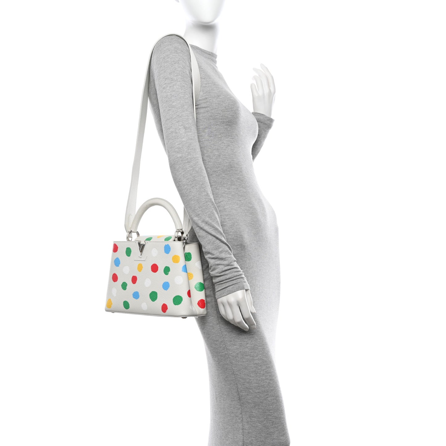 LV X YK Taurillon Capucines BB White