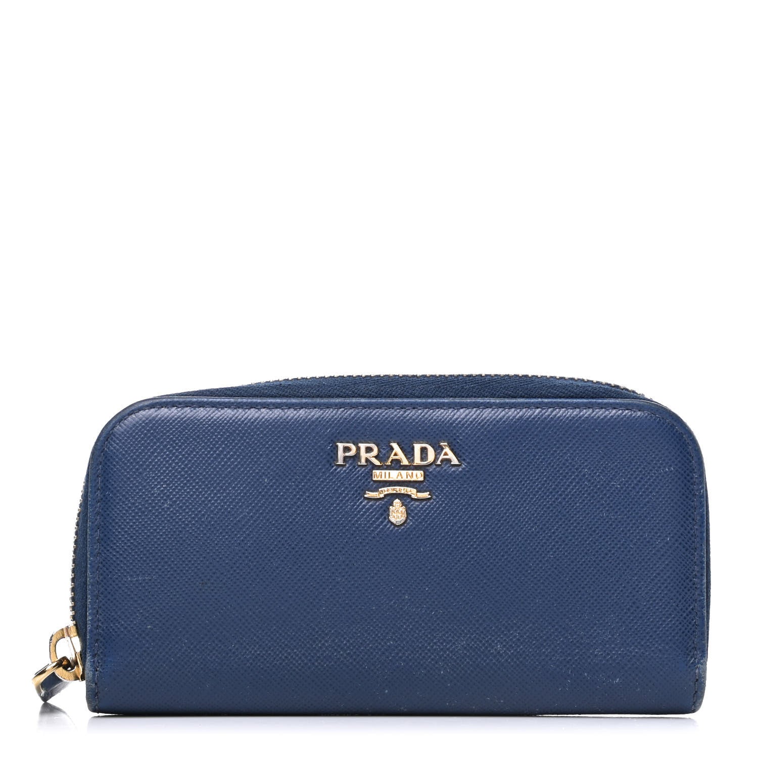 Prada Saffiano Metal Zip Around 6 Key Holder Bleuette 1 of 8