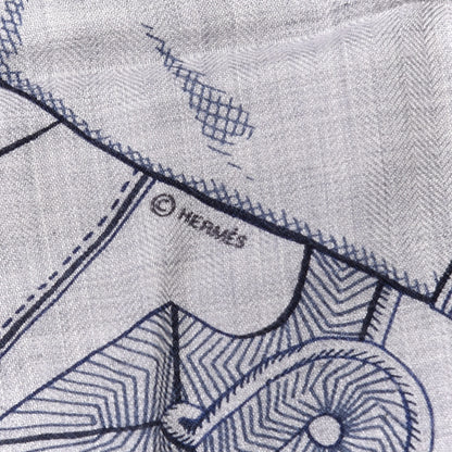 Hermes Cashmere Silk Zouaves Et Dragons Shawl 140 3 of 3