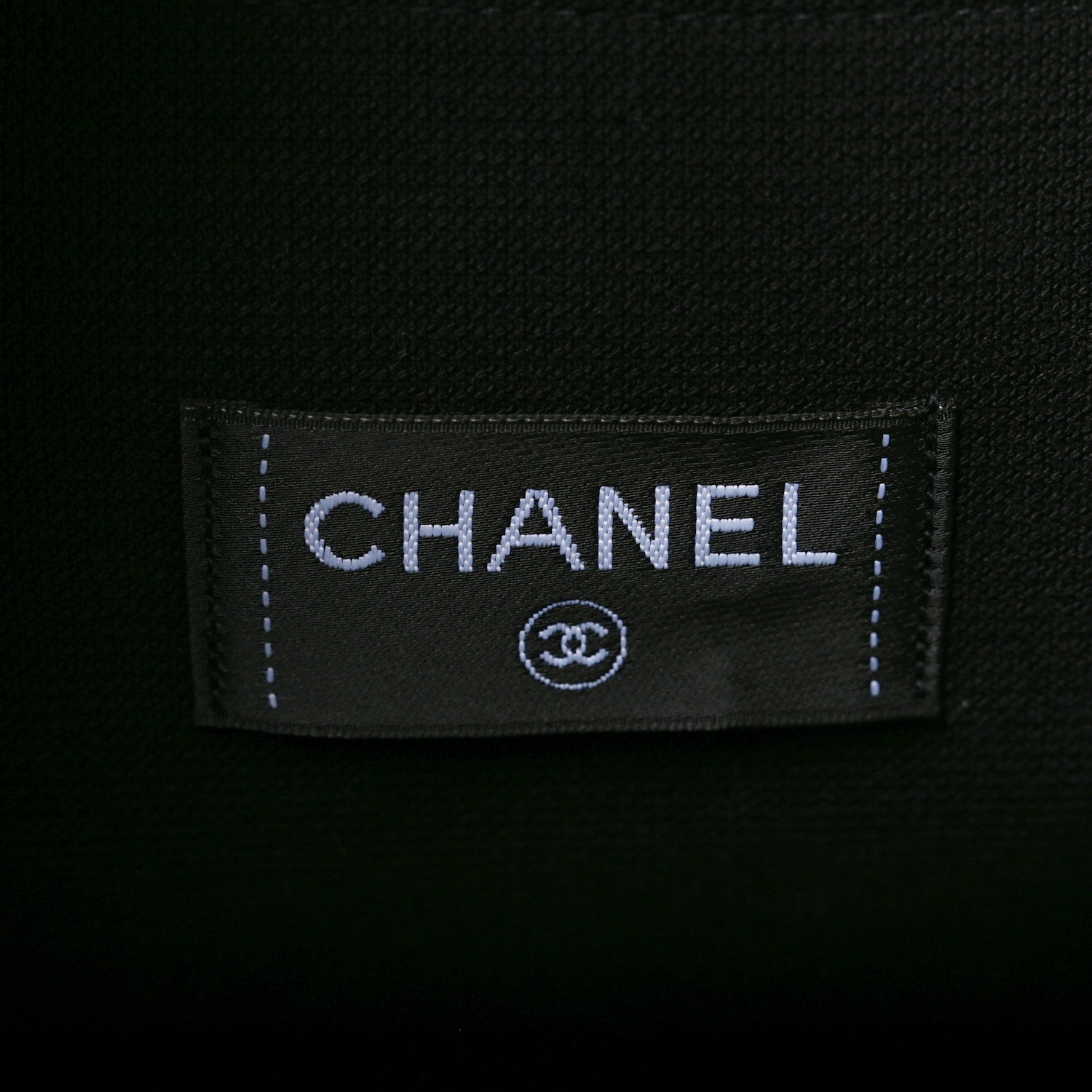 Chanel Cotton CC Beach Tote Black 7 of 9