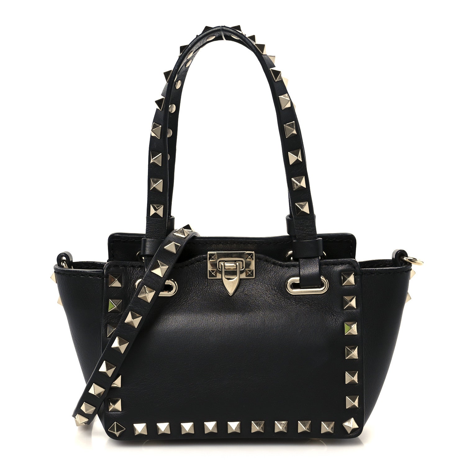 Valentino Garavani Vitello Micro Rockstud Tote Black 1 of 10