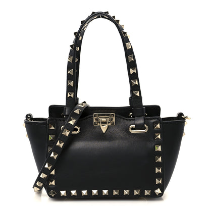 Valentino Garavani Vitello Micro Rockstud Tote Black 1 of 10