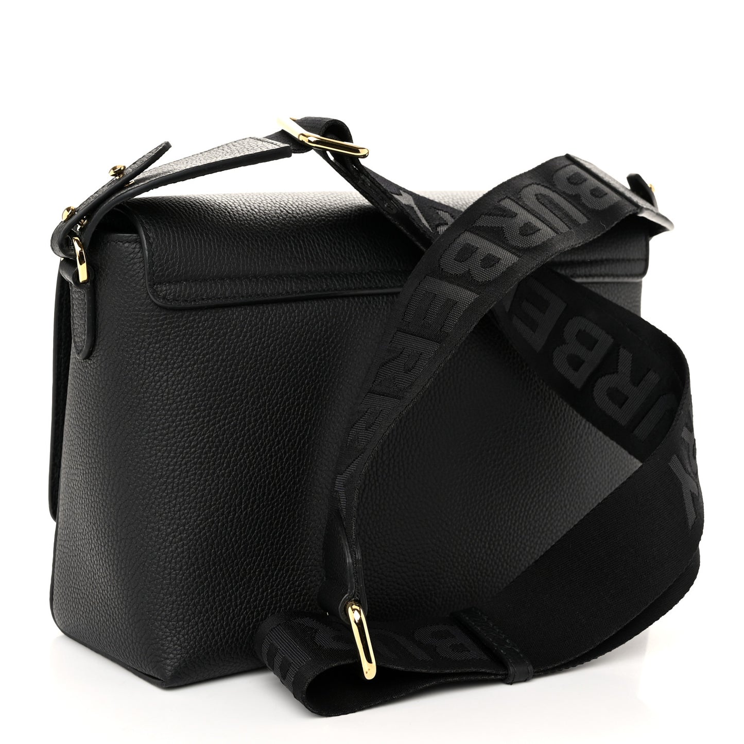 Grainy Calfskin Vintage Check Note Crossbody Bag Black