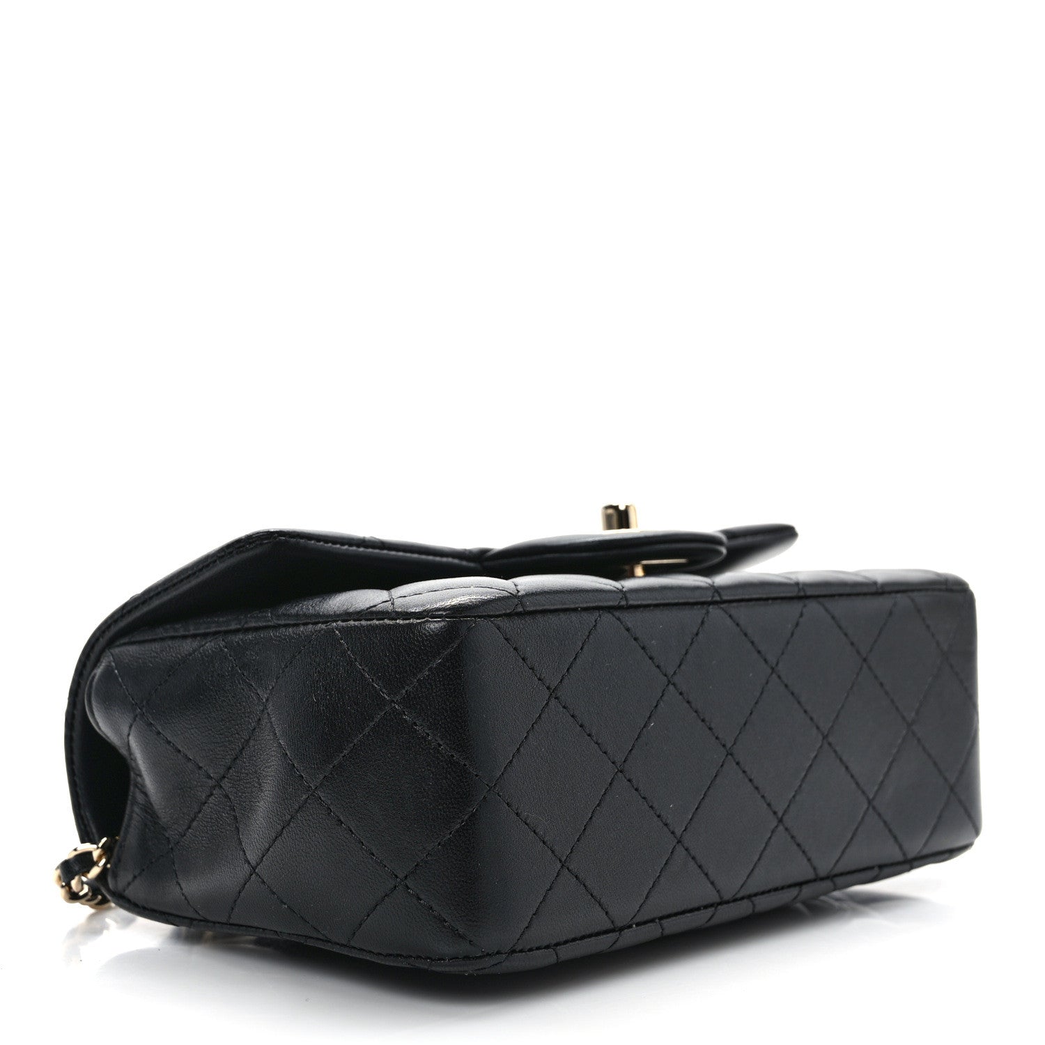 Chanel Lambskin Quilted Mini Top Handle Rectangular Flap Black 4 of 11