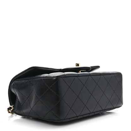 Chanel Lambskin Quilted Mini Top Handle Rectangular Flap Black 4 of 11
