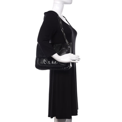 Saint Laurent Calfskin Ayers Patchwork Monogram Medium Niki Chain Satchel Black 2 of 12