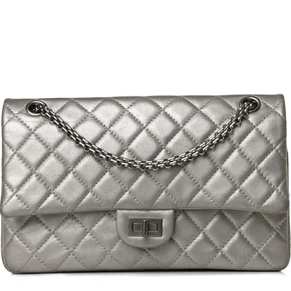 Chanel Metallic Aged Calfskin Quilted 2.55 Reissue 226 Flap Silver 9 of 15