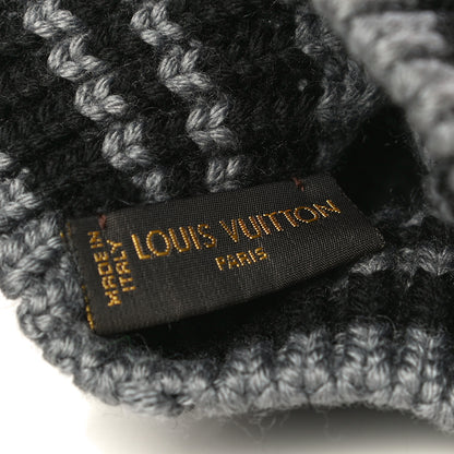 Louis Vuitton Wool Cable Knit Crystal LV Columbia Beret Grey 5 of 8