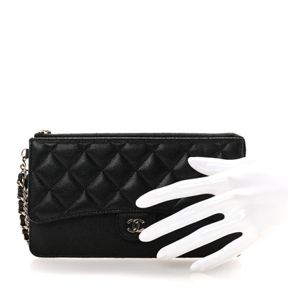 Chanel Caviar Quilted Classic Pouch With Handle Black 2 of 7