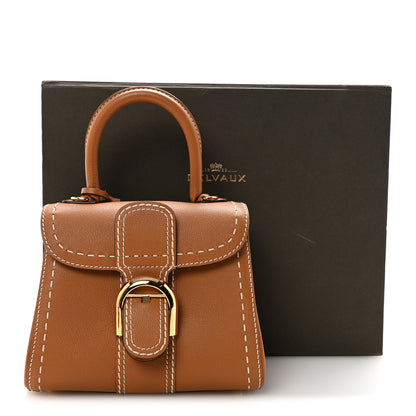 Delvaux Grained Rodeo Calfskin Surpique Mini Brillant Satchel Vegetal Ivory 11 of 11
