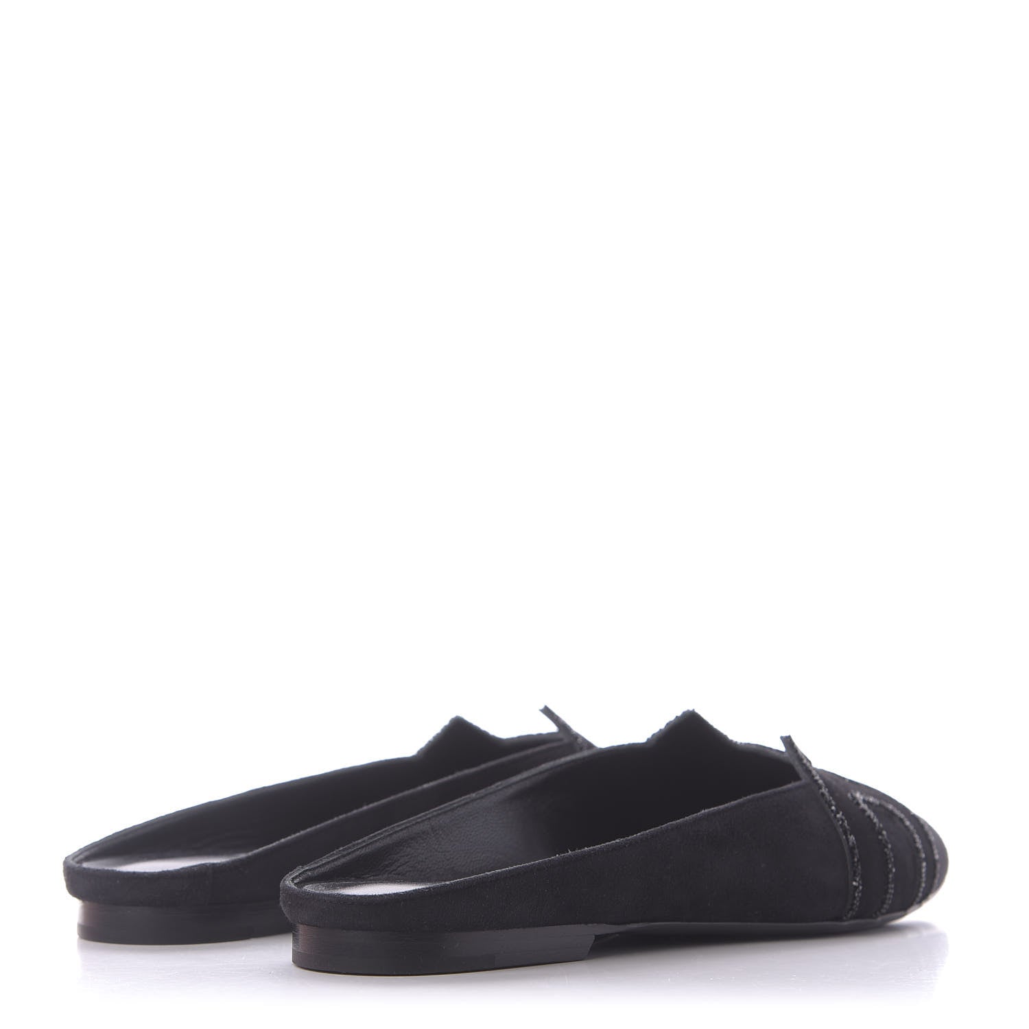 Hermes Suede Goatskin Rhinestone Roxane Mules 36.5 Black 4 of 11