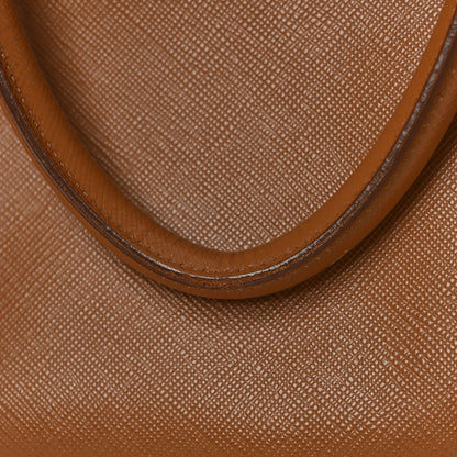 Prada Saffiano Lux Colorblock Medium Galleria Double Zip Tote Caramel Papaya 10 of 12