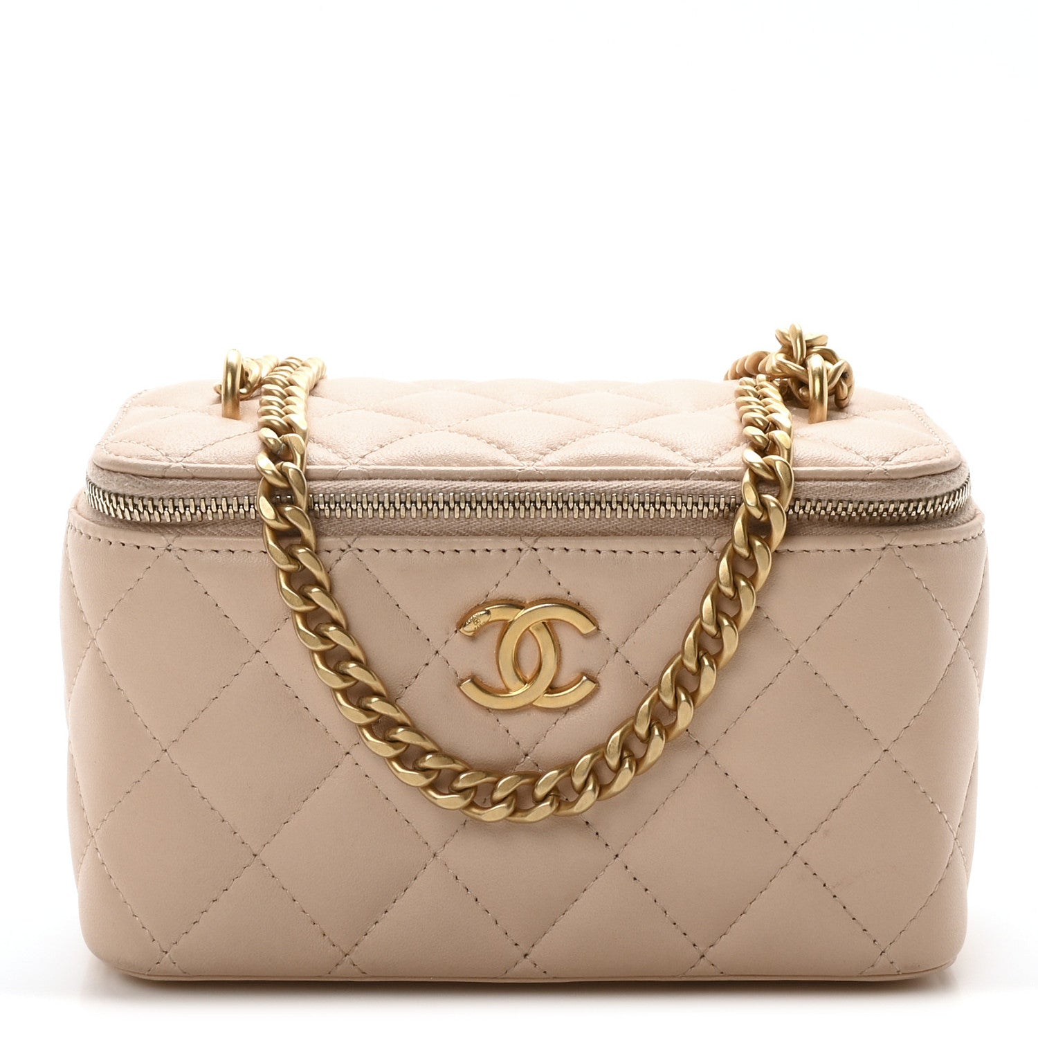 Chanel Lambskin Quilted Sweet Camellia Small Vanity Case With Chain Pink 1 of 10