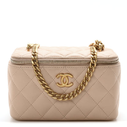 Chanel Lambskin Quilted Sweet Camellia Small Vanity Case With Chain Pink 1 of 10