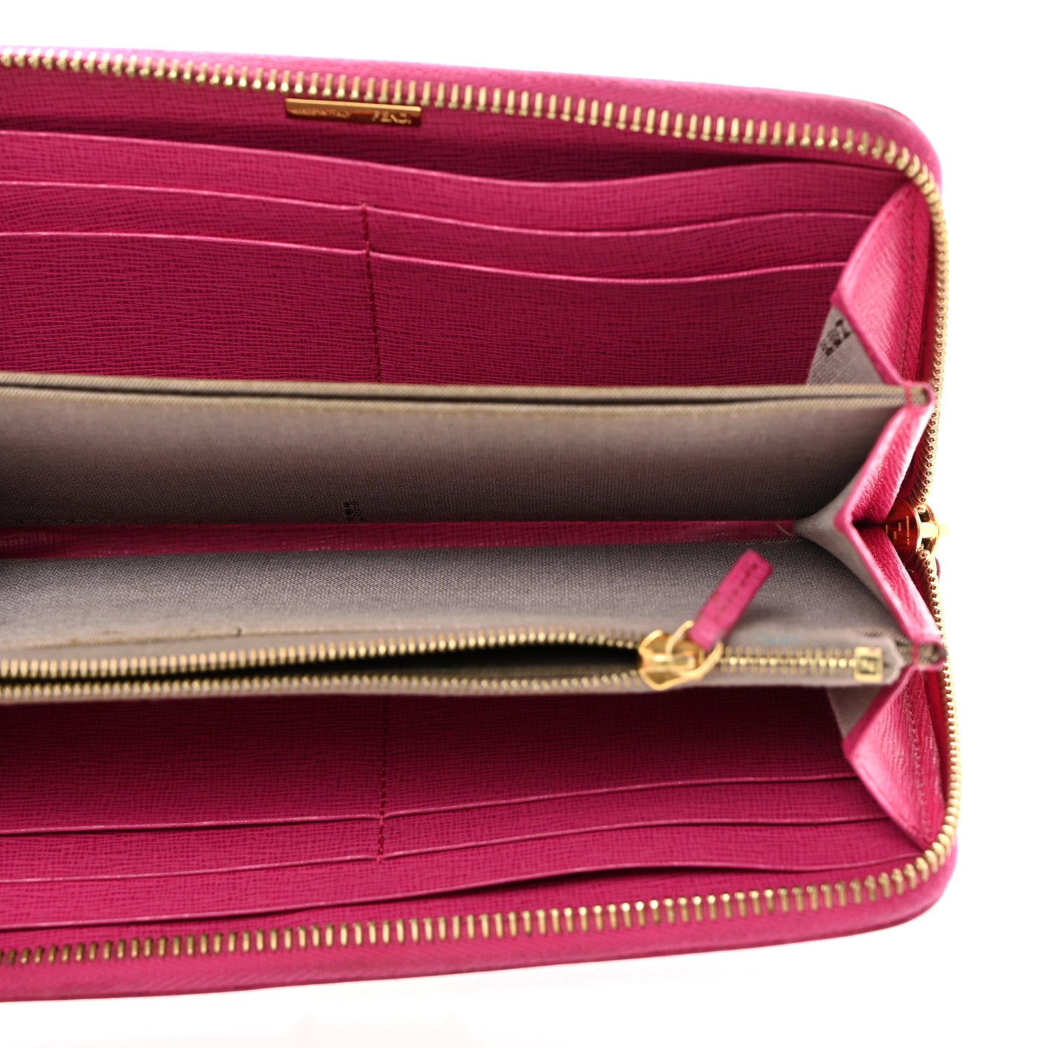 Fendi Vitello Elite Zip Around Wallet Ciclamino 5 of 12