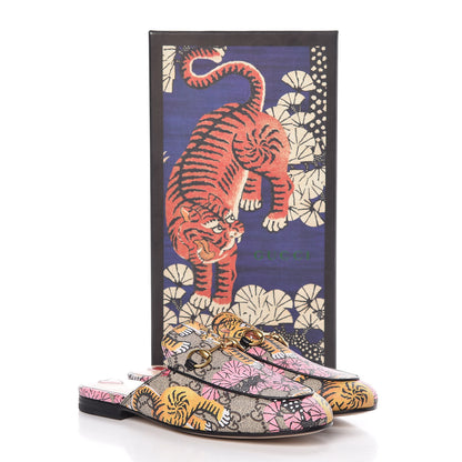 Gucci GG Supreme Monogram Bengal Womens Princetown Slippers 36.5 Beige Crop Pink 10 of 10