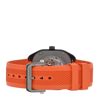 Hermes DLC Coated Titanium Rubber 39mm H08 Automatic Watch Orange 3 of 5