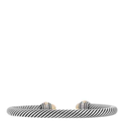 David Yurman Sterling Silver 14K Yellow Gold 5mm Cable Classics Dome Bracelet 2 of 4