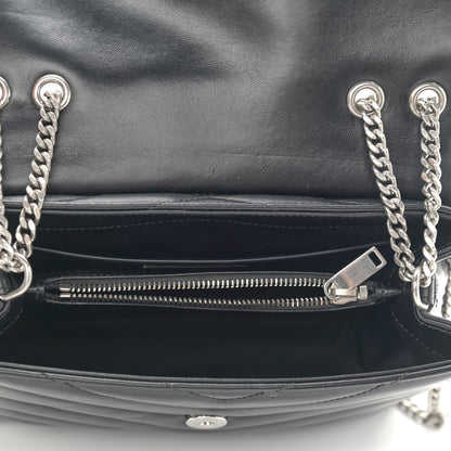 Saint Laurent Calfskin Y Quilted Monogram Small Loulou Chain Satchel Black 5 of 11