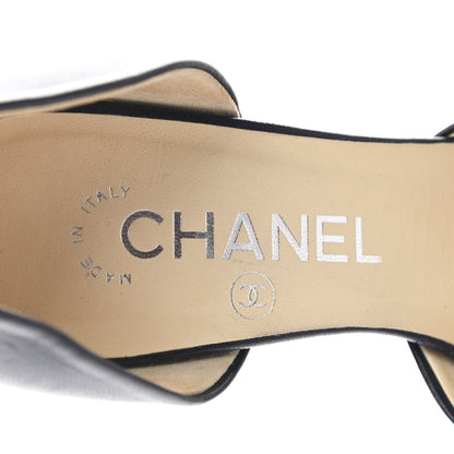 Chanel Lambskin Cap Toe d'Orsay Pumps 36 Navy Black 7 of 11