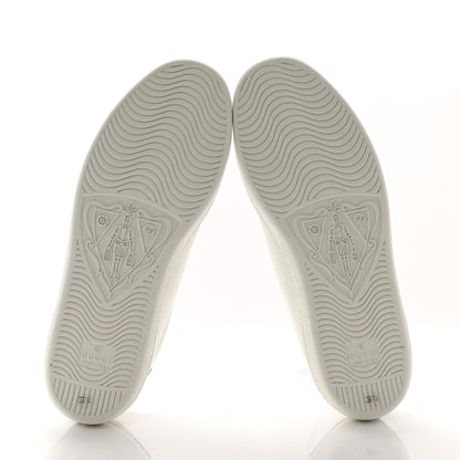Gucci Calfskin Interlocking G Perforated Womens Ace Sneakers 38.5 White Grey Sky 5 of 9
