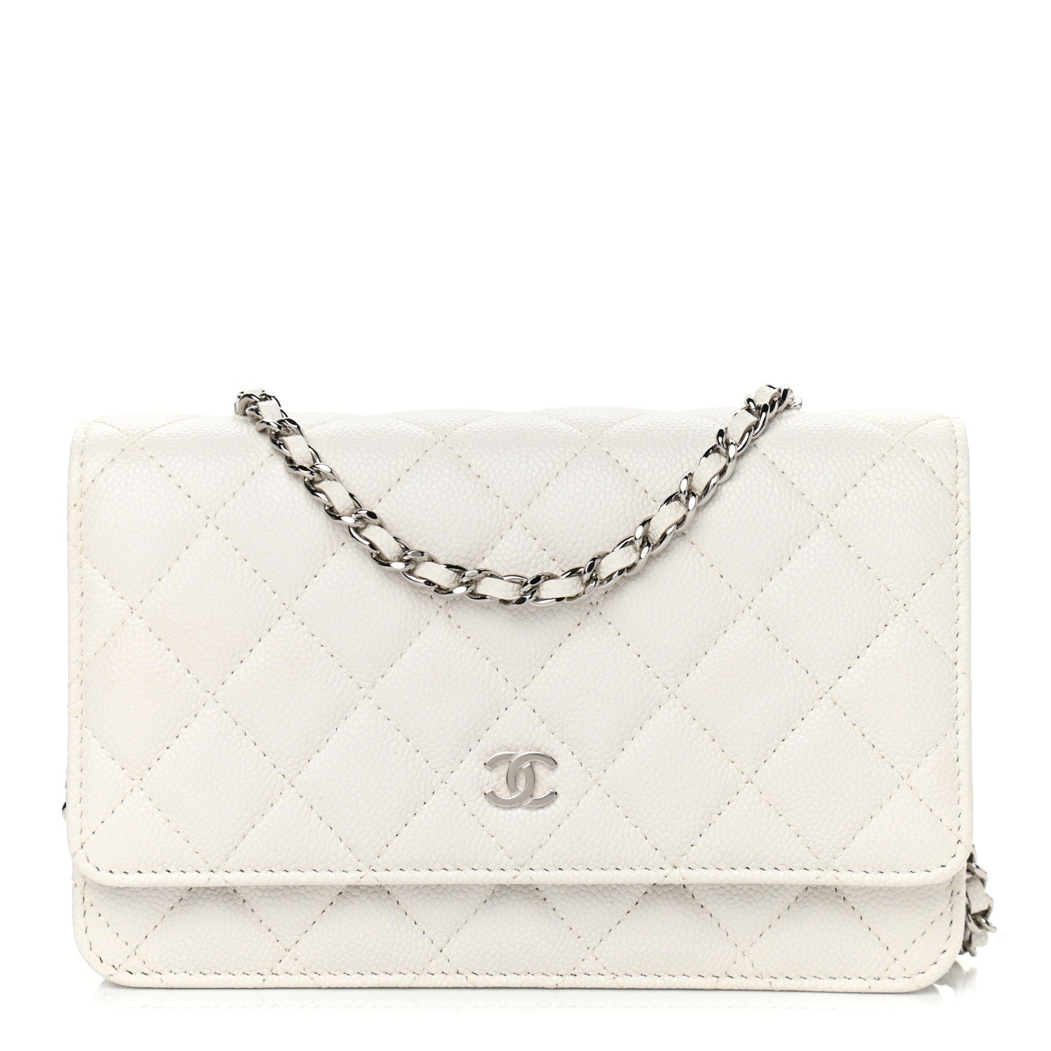 Chanel Caviar Quilted Wallet On Chain WOC White 1 of 13