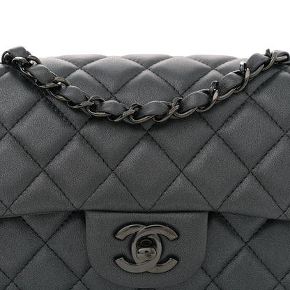Chanel Lambskin Quilted Mini Rectangular Flap So Black 8 of 10