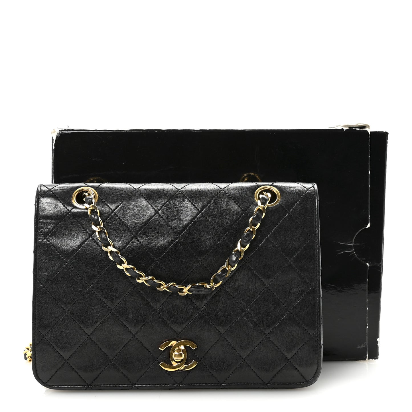 Lambskin Quilted Small Single Flap Black