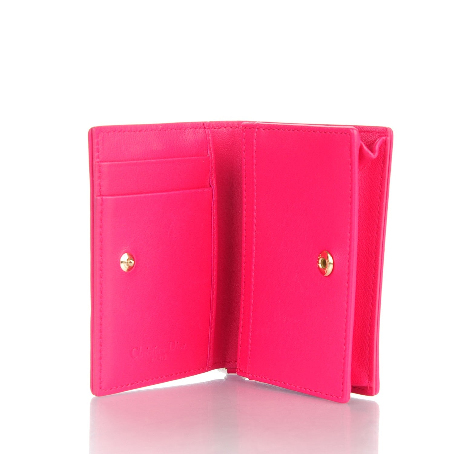 Christian Dior Lambskin Cannage Small Lady Dior Flap Card Holder Pink 5 of 8