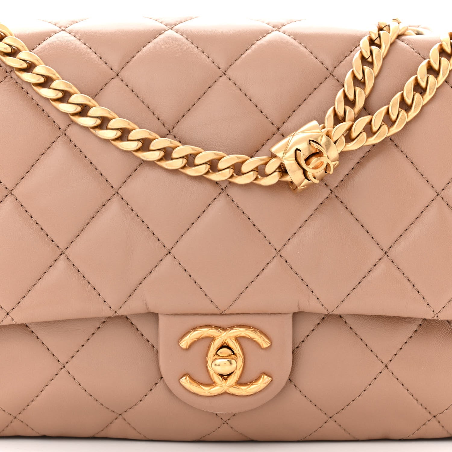 Chanel Lambskin Quilted Medium Pillow Crush Flap Beige 8 of 11