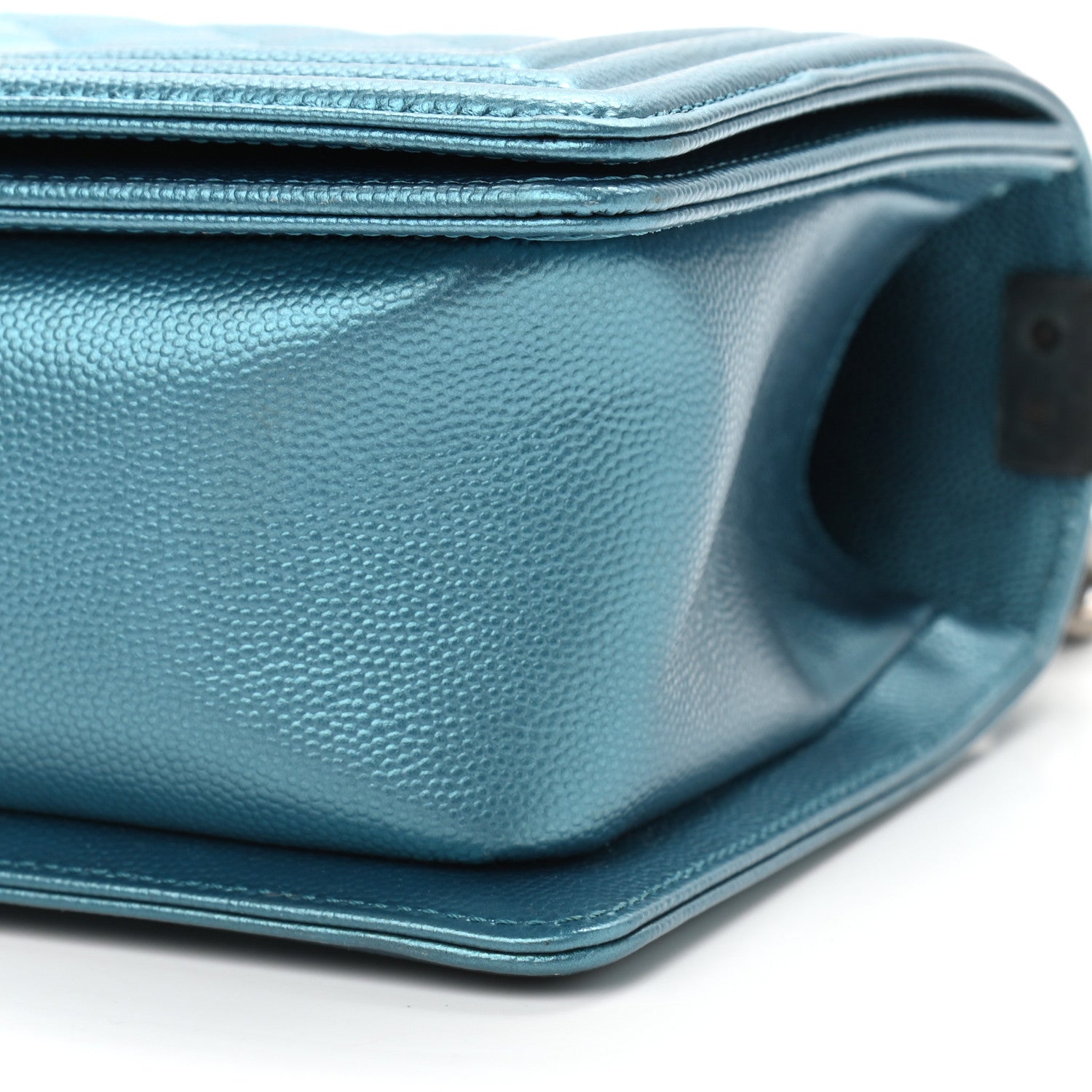 Chanel Metallic Caviar Quilted Medium Boy Flap Turquoise 10 of 10