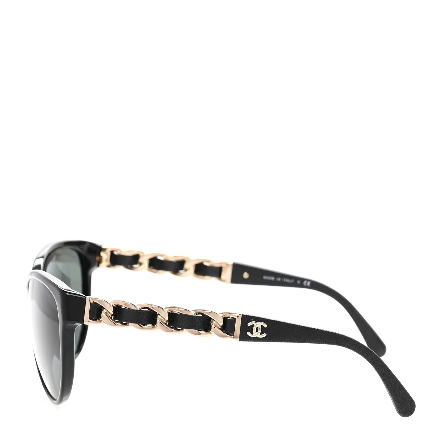 Cat Eye Chain Sunglasses 5215-Q Black