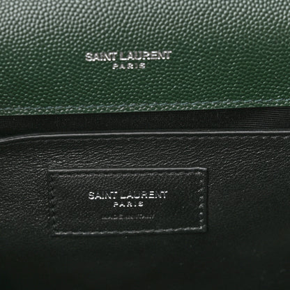 Saint Laurent Grain De Poudre Medium Monogram Kate Satchel Vert Fonce 6 of 9