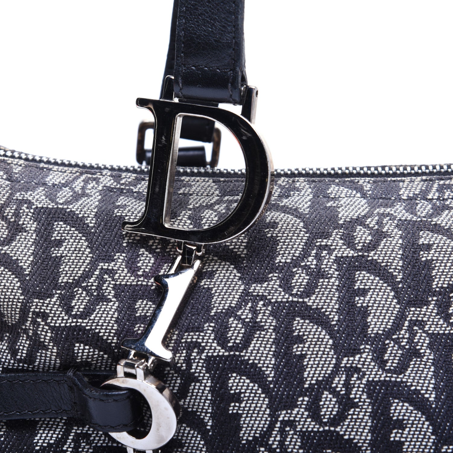 Christian Dior Denim Monogram Charms Shoulder Bag Black 11 of 14