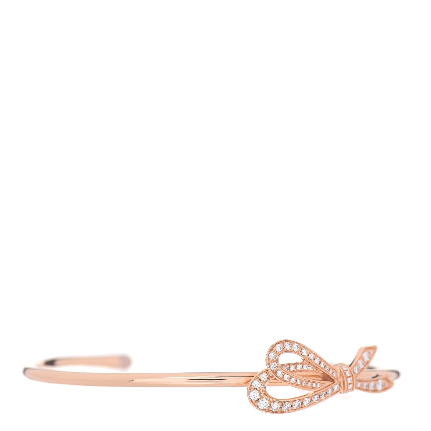 Tiffany 18K Rose Gold Diamond Bow Cuff Bracelet 1 of 4