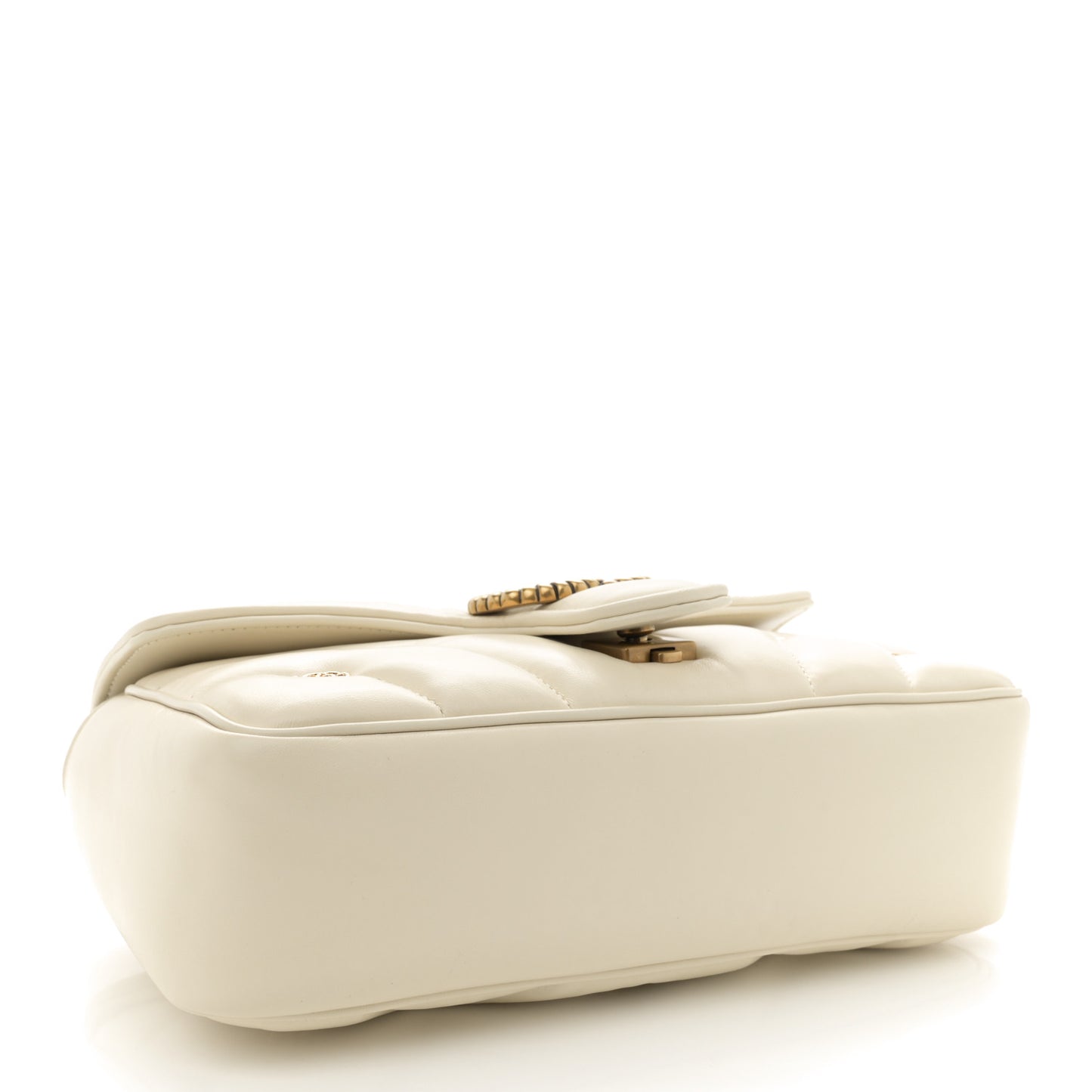 Calfskin Matelasse Double G Studs Small Torchon GG Marmont Shoulder Bag Mystic White